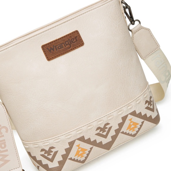 Wrangler Aztec Print Crossbody Bag Tan - Picture 2 of 4